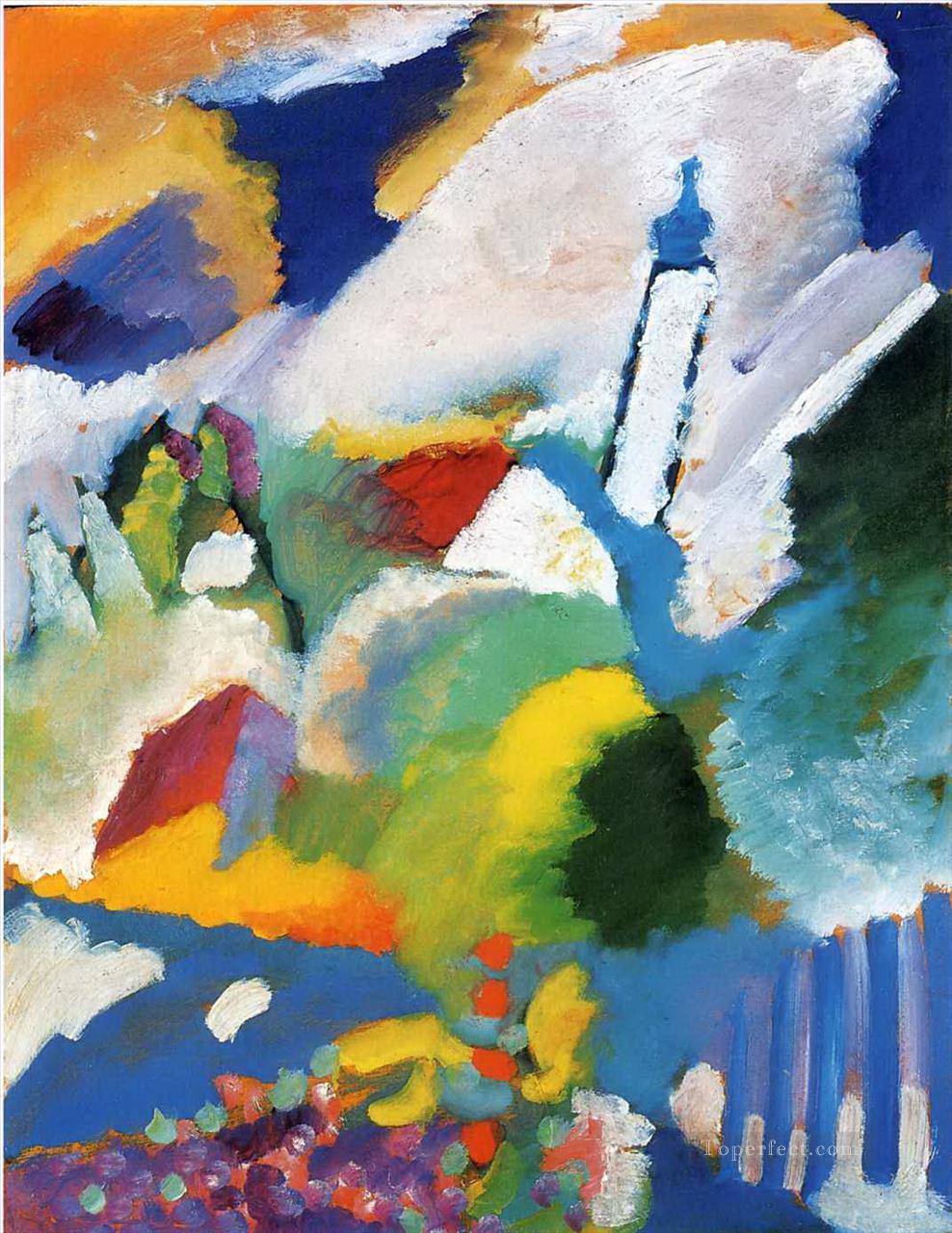 Murnau with a church Abstract Oil Paintings